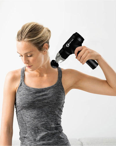 R20 massage gun helps the yoga athlete recover