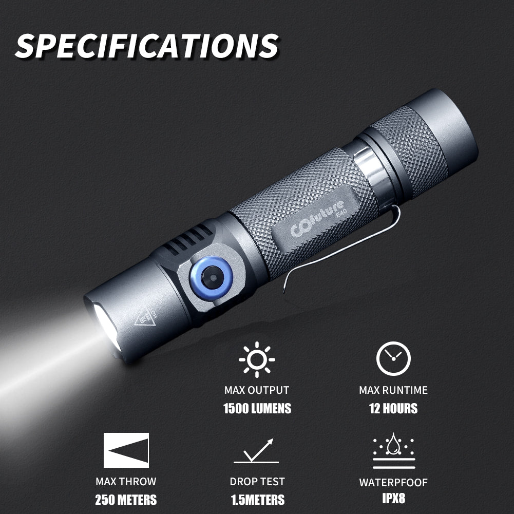 Cofuture E40 1500 Lumens EDC Flashlight – Rooftree